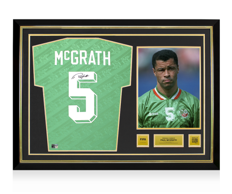 Paul McGrath Official 1994 FIFA World Cup™ Back Signed and Hero Framed Republic of Ireland 1994 Retro Home Shirt 