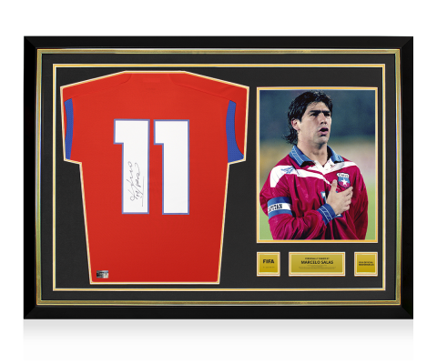 Marcelo Salas Official FIFA World Cup™ Back Signed and Hero Framed Chile 2022-23 Home Shirt