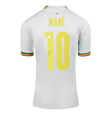 Sadio Mane Official FIFA World Cup™ Back Signed Senegal 2022-23 Home Shirt In Deluxe Packaging Sadio Mane Official FIFA World Cup™ Back Signed Senegal 2022-23 Home Shirt In Deluxe Packaging