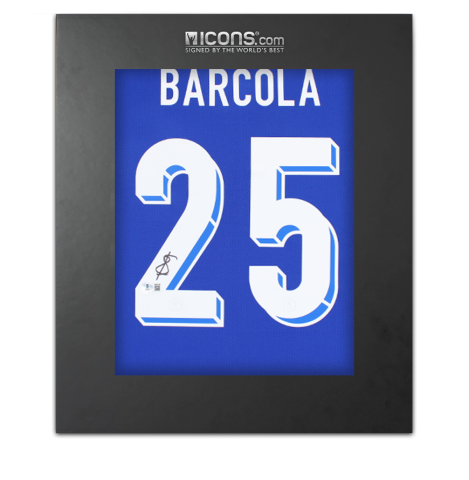 Bradley Barcola Back Signed France 2024 Home Shirt In Deluxe Packaging