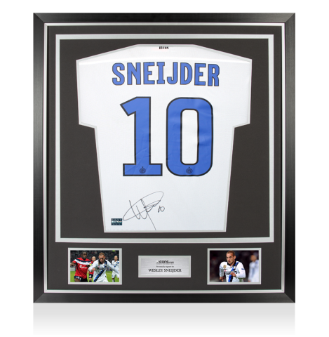 Wesley Sneijder Back Signed Internazionale 2011-12 Away Shirt In Classic Frame