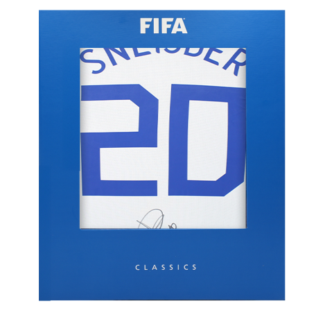 Wesley Sneijder Official FIFA World Cup™ Back Signed Netherlands 2006-08 Away Shirt In Deluxe Packaging