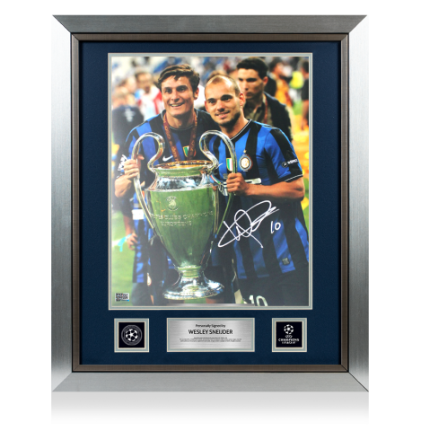 Wesley Sneijder Official UEFA Champions League Signed and Framed Internazionale Photo: UEFA Champions League Winner