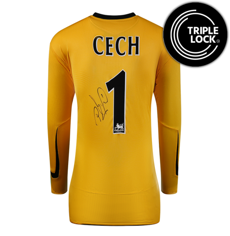Petr Cech Back Signed Chelsea 2005-06 Goalkeeper Shirt In Deluxe Packaging Petr Cech Back Signed Chelsea 2005-06 Goalkeeper Shirt In Deluxe Packaging