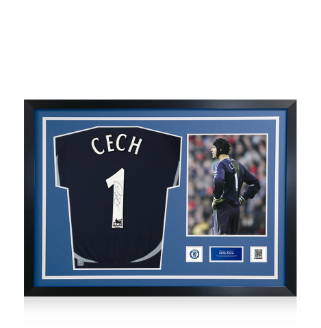 Petr Cech Official Chelsea FC Signed and Framed Chelsea 2006-08 Away Goalkeeper Shirt 