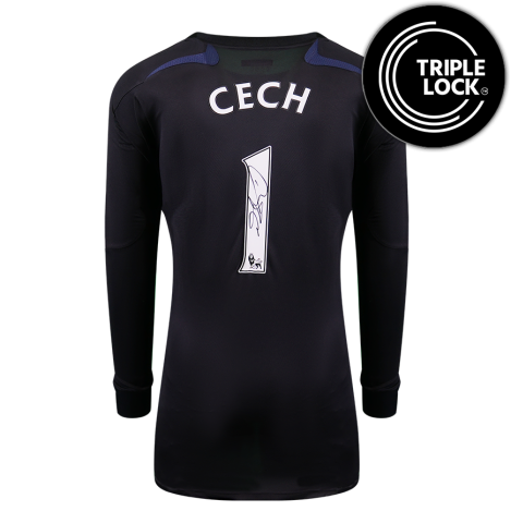 Petr Cech Back Signed Chelsea 2007-08 Away Goalkeeper Shirt In Deluxe Packaging