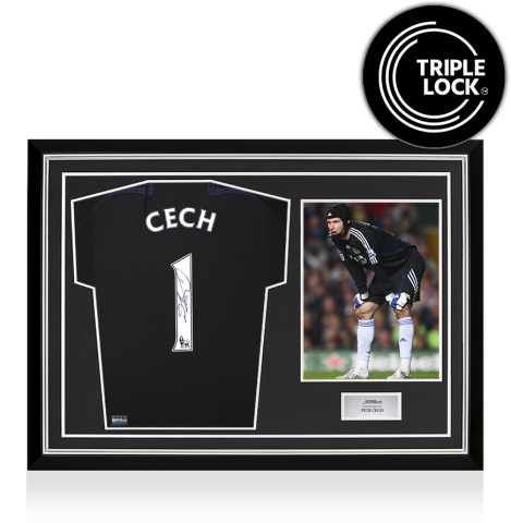 Petr Cech Back Signed Chelsea 2007-08 Away Goalkeeper Shirt In Hero Frame: Option 1