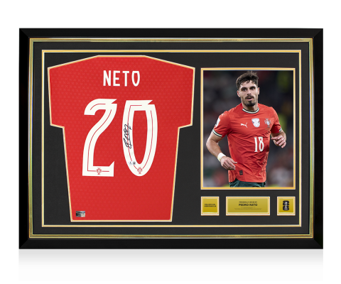 Pedro Neto Official 2026 FIFA World Cup™ Back Signed and Hero Framed Portugal 2025-26 Home Shirt