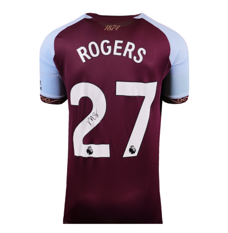Morgan Rogers Back Signed Aston Villa 2025-26 Home Shirt In Deluxe Packaging