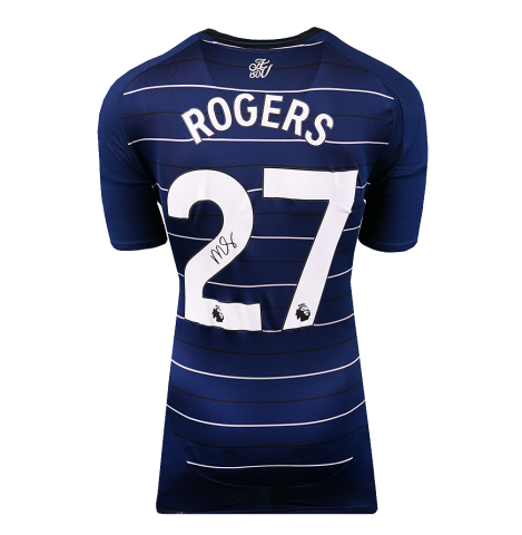 Morgan Rogers Back Signed Aston Villa 2024-25 Third Shirt In Deluxe Packaging