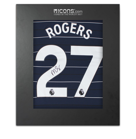 Morgan Rogers Back Signed Aston Villa 2024-25 Third Shirt In Deluxe Packaging
