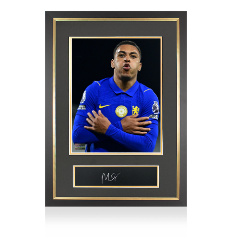 Morgan Rogers signed Chelsea plaque and photo frame