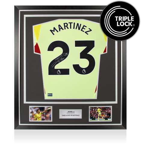 Emiliano Martinez Back Signed Aston Villa 2025-26 Goalkeeper Shirt  In Classic Frame