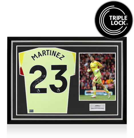 Emiliano Martinez Back Signed Aston Villa 2025-26 Goalkeeper Shirt  In Hero Frame: Option 1