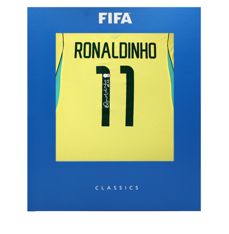 Ronaldinho Official FIFA World Cup™ Back Signed Brazil 2026 Home Shirt In Deluxe Packaging