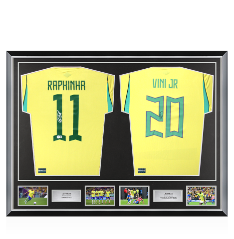 Raphinha & Vinicius Jr Signed Brazil Shirts In Classic Dual Frame