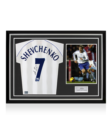 Andriy Shevchenko Back Signed Chelsea 2006-07 Player Issue Away Shirt In Hero Frame: Option 1