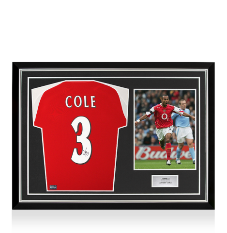 Ashley Cole Back Signed Arsenal Shirt 2024-25 Home Shirt In Hero Frame: Option 1 Ashley Cole Back Signed Arsenal Shirt 2024-25 Home Shirt In Hero Frame: Option 1