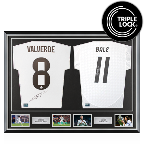 Federico Valverde & Gareth Bale Signed Real Madrid CF Shirts In Classic Dual Frame