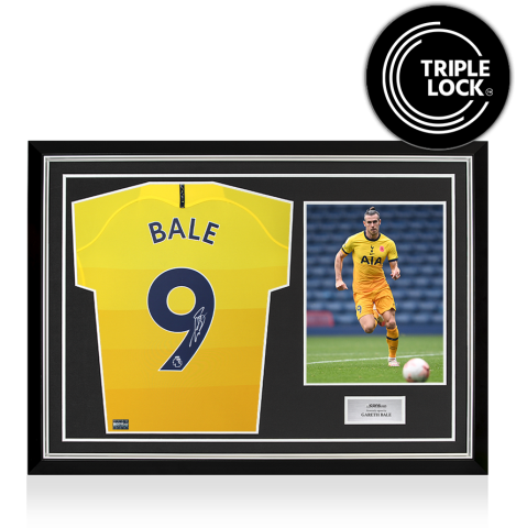 Gareth Bale Back Signed Tottenham Hotspur 2020-21 Third Shirt In Hero Frame: Option 1