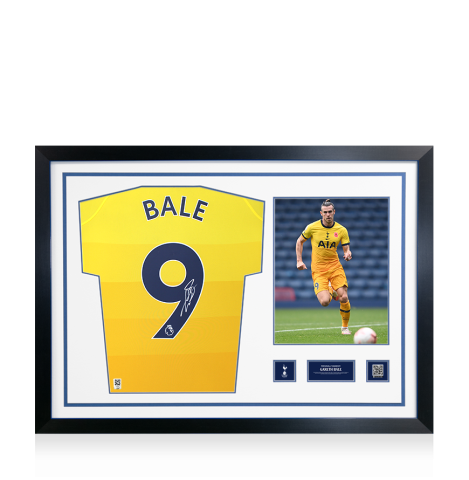 Gareth Bale Official Tottenham Hotspur Signed and Framed 2020-21 Third Shirt
