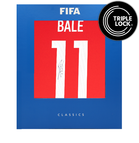 Gareth Bale Official FIFA World Cup™ Back Signed Wales 2016-17 Home Shirt In Deluxe Packaging