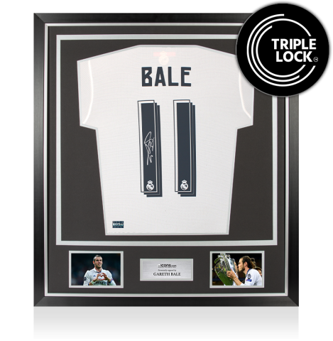 Gareth Bale Back Signed Real Madrid 2015-16 Home Shirt In Classic Frame
