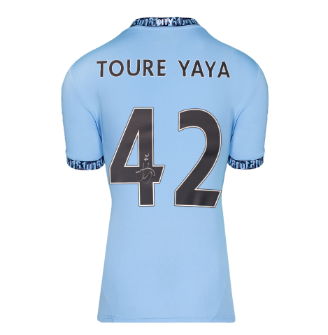 Yaya Toure Back Signed Manchester City 2024-25 Home Shirt In Deluxe Packaging