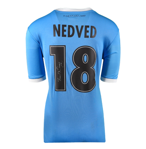 Pavel Nedved Back Signed Lazio 2025-26 Home Shirt In Deluxe Packaging