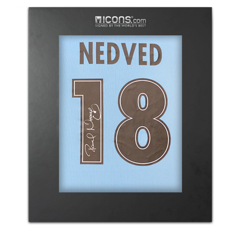 Pavel Nedved Back Signed Lazio 2025-26 Home Shirt In Deluxe Packaging