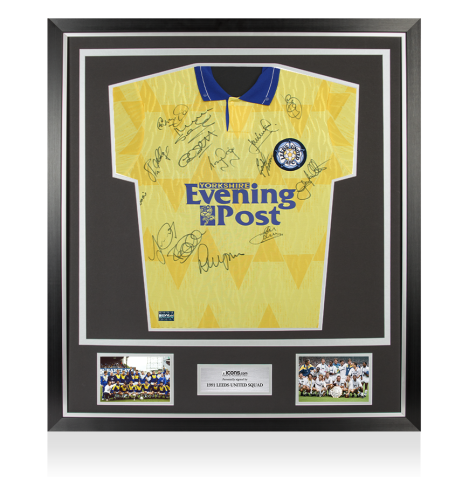 Multi-Signed Leeds United 1991-92 Away Shirt - Signed by 14 In Classic Frame