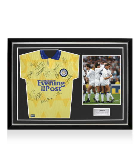 Multi-Signed Leeds United 1991-92 Away Shirt - Signed by 14 In Hero Frame: Option 1