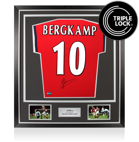 Dennis Bergkamp Back Signed Arsenal 1998-99 Home Shirt In Classic Frame