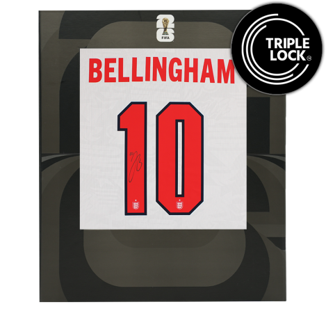 Jude Bellingham Official 2026 FIFA World Cup™ Back Signed England 2026 Home Shirt In Deluxe Packaging