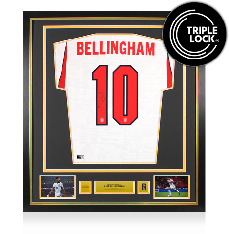 Jude Bellingham Official 2026 FIFA World Cup™ Back Signed and Framed England 2026 Home Shirt