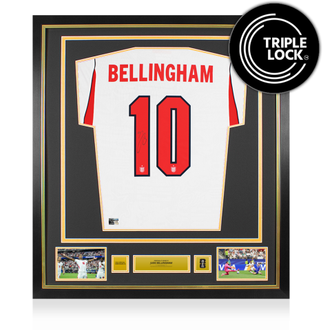 Jude Bellingham Official 2026 FIFA World Cup™ Back Signed and Framed England 2026 Home Shirt