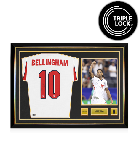Jude Bellingham Official 2026 FIFA World Cup™ Back Signed and Hero Framed England 2026 Home Shirt