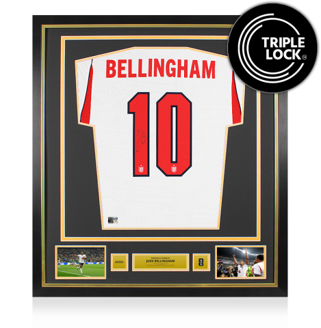 Jude Bellingham Official 2026 FIFA World Cup™ Back Signed and Framed England 2026 Home Shirt