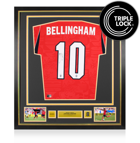 Jude Bellingham Official 2026 FIFA World Cup™ Back Signed and Framed England 2026 Away Shirt