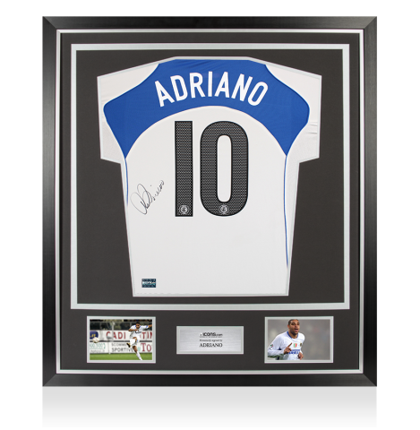 Adriano Back Signed Internazionale 2003-04 Away Shirt In Classic Frame