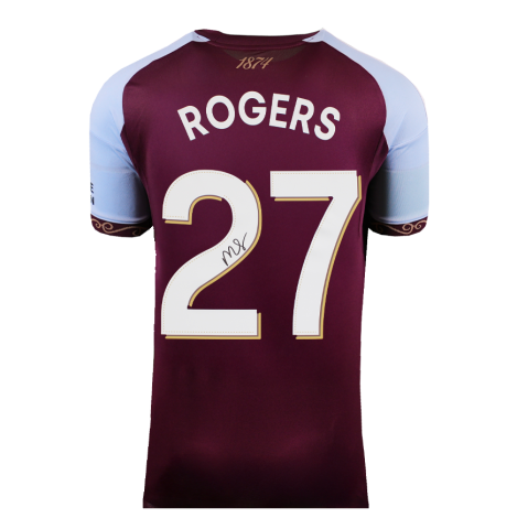 Morgan Rogers Back Signed Aston Villa 2025-26 Home Shirt In Deluxe Packaging