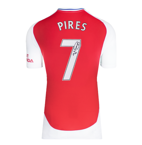 Robert Pires Back Signed Arsenal 2024-25 Home Shirt In Deluxe Packaging