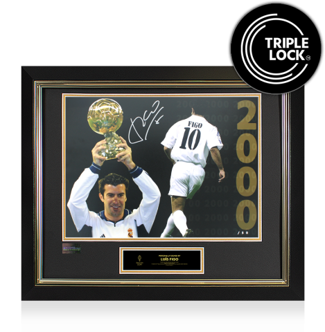 Luis Figo Official Ballon d'Or™ Signed Real Madrid Photo: 2000 Ballon d'Or Winner