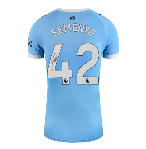 Antoine Semenyo Back Signed Manchester City 2025-26 Home Shirt  In Deluxe Packaging
