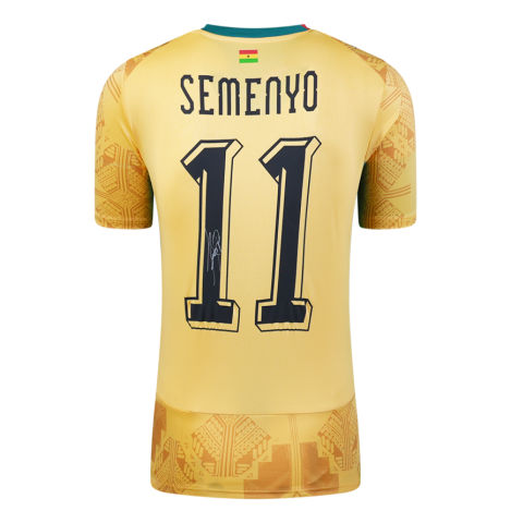Antoine Semenyo Back Signed Ghana 2025-26 Away Shirt In Deluxe Packaging