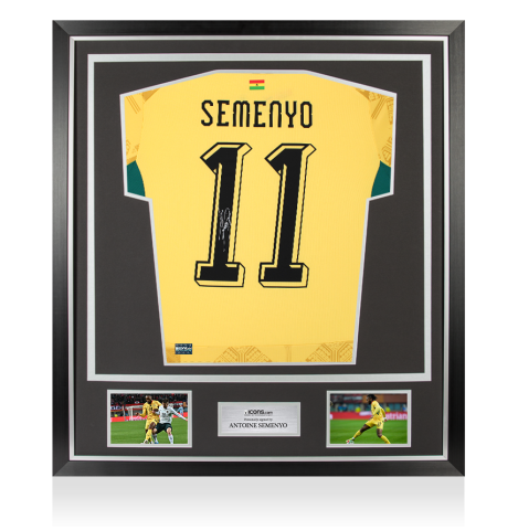 Antoine Semenyo Back Signed Ghana 2025-26 Away Shirt In Classic Frame