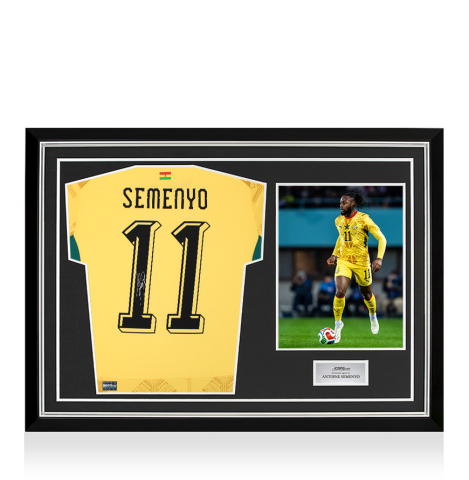 Antoine Semenyo Back Signed Ghana 2025-26 Away Shirt In Hero Frame: Option 1
