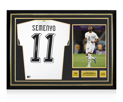 Antoine Semenyo Official FIFA World Cup™ Back Signed and Hero Framed Ghana 2025-26 Home Shirt 