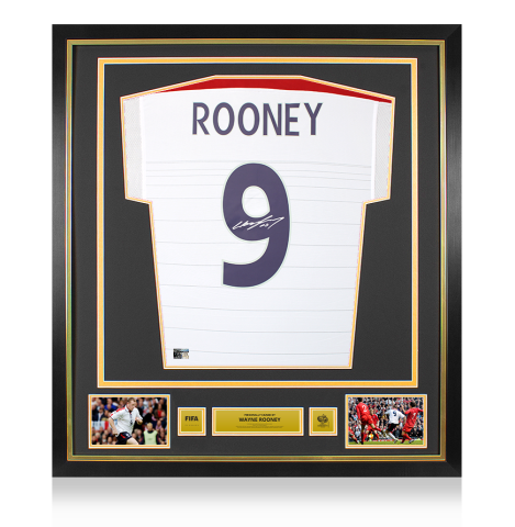 Wayne Rooney Official 2006 FIFA World Cup™ Back Signed and Framed England 2004-05 Home Shirt