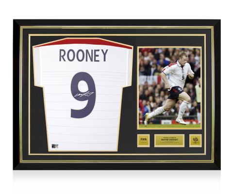 Wayne Rooney Official 2006 FIFA World Cup™ Back Signed and Hero Framed England 2004-05 Home Shirt